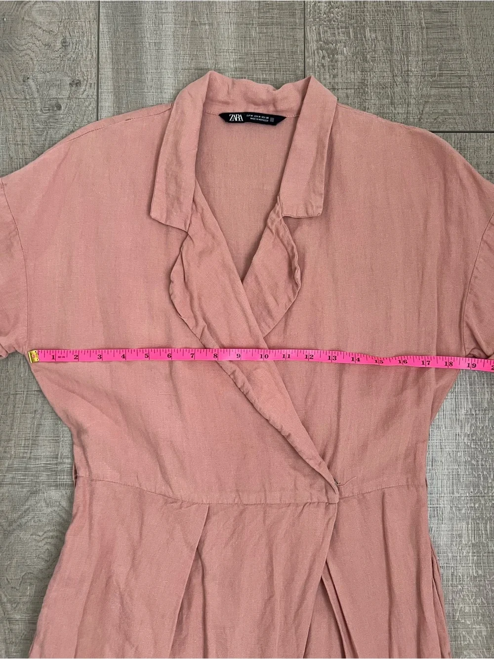 Zara Linen Blend Pink Jumpsuit Size Medium